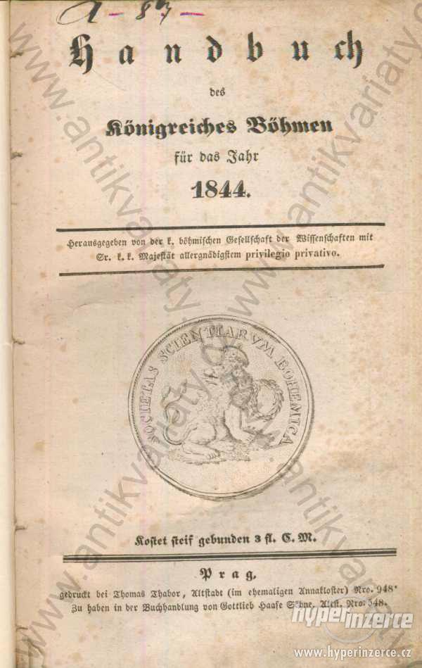 Handbuch des Königreiches Böhmen für das Jahr 1844 - foto 1