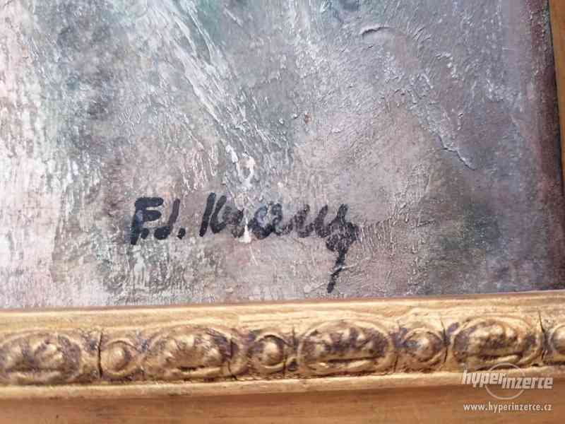 Obraz olej na desce, autor F.J.Kraus - foto 3