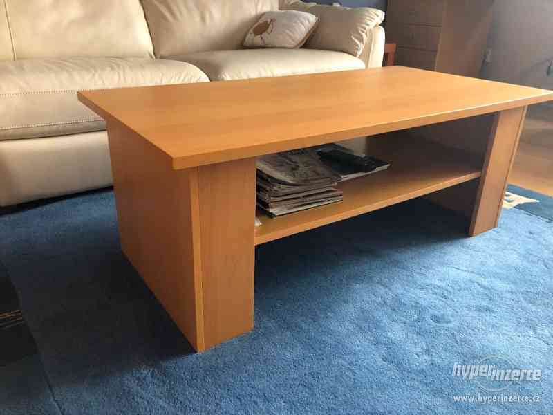 Prodám téměř nový konferenkční stolek pravá dřevěná dýha - foto 2
