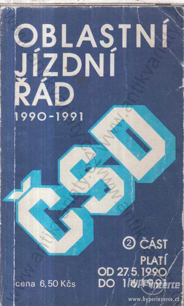 Oblastní jízdní řád ČSD 1990 - 1991, část 2. 1990 - foto 1