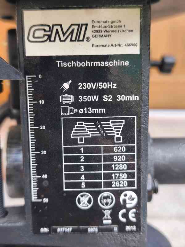 Prodám stolní LITINĚNOU vrtačku CMI -350 W.  - foto 4