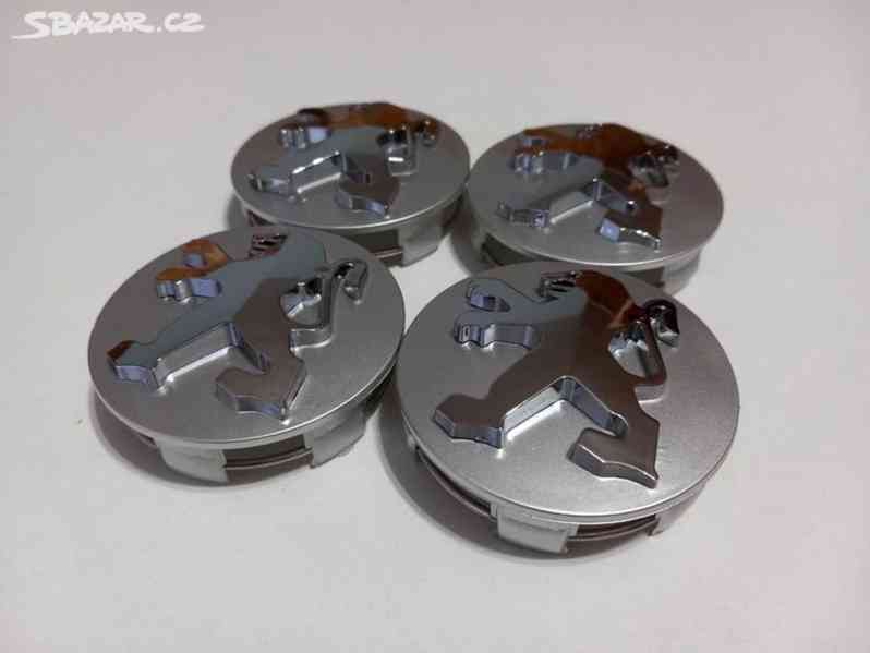 Středové krytky Peugeot, 60x56mm stříbrné - foto 7