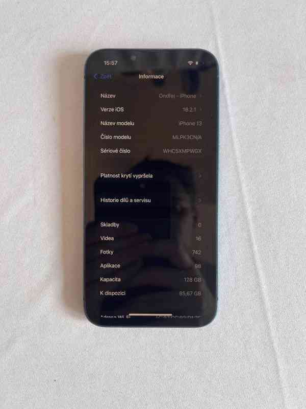 Apple iPhone 13 128GB Blue – plně funkční, baterie 100 %,... - foto 2