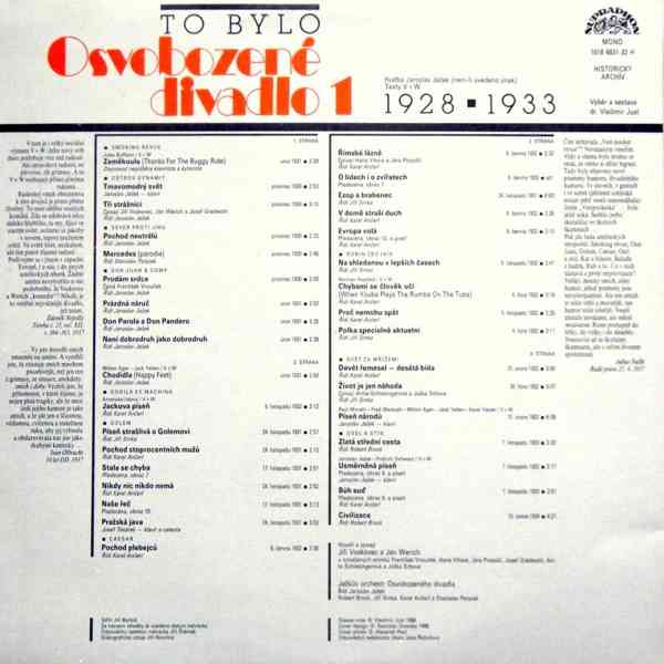 LP Jan Werich + Osvobozené divadlo 1928÷1938 - foto 2
