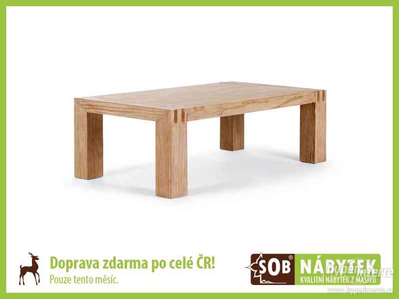 Konferenční stolek z masivu, dřevěný konferenční stolek - foto 1