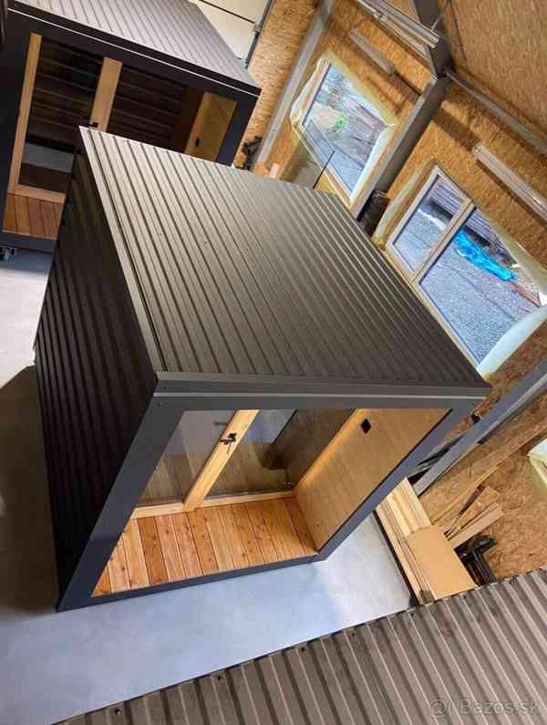 Zateplená skeletová zahradní sauna s terasou + vana ABACHI - foto 14