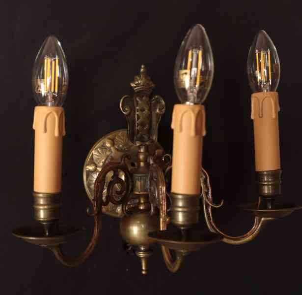 Starožitné nástěnné lampy s erbem Bronz - foto 5