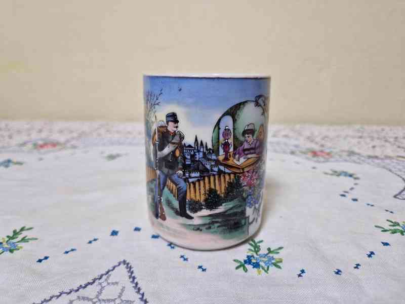 Vzácný starý ručně malovaný Hrnek Filipov Jiříkov Voják RU - foto 2