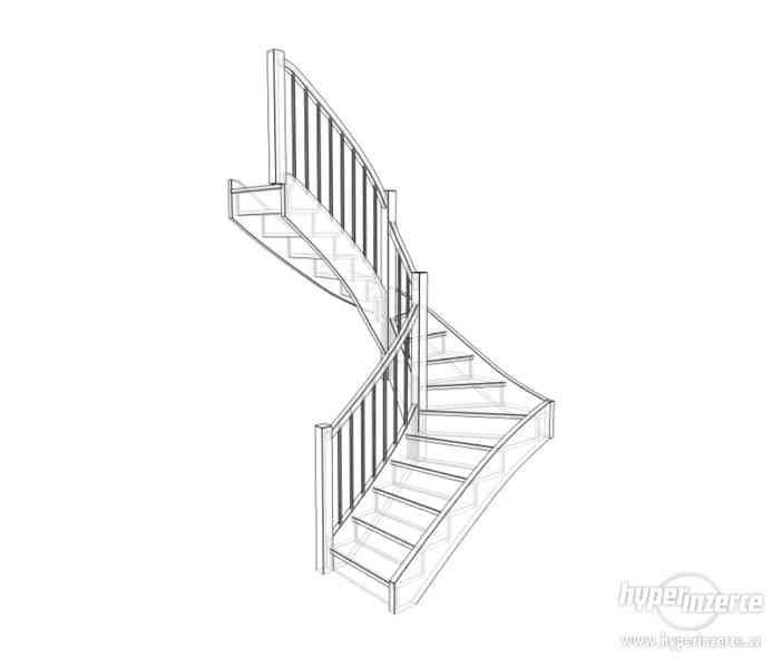 šablony na schody M 1:1, projekt schodiště, 3D vizualizace - foto 2