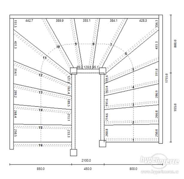 šablony na schody M 1:1, projekt schodiště, 3D vizualizace - foto 3
