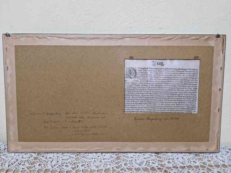 Krásná stará rytina Praha F. Hogenberg rámováno zaskleno - foto 7