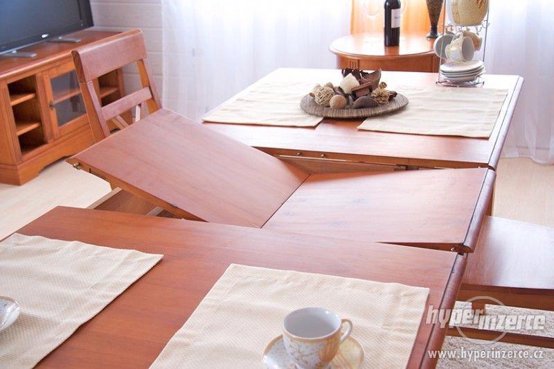 Rozkládací jídelní stůl, dřevěný jídelní stůl 180/270x90 - foto 2
