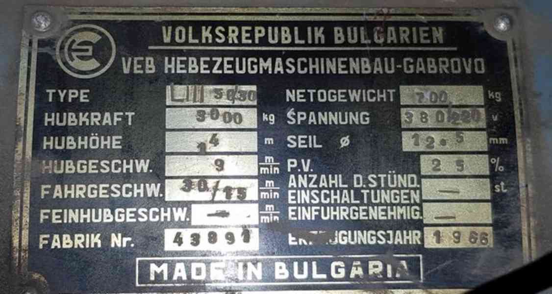 Elektrický kladkostroj 3000kg LIII 50/30 (12664.)  - foto 5