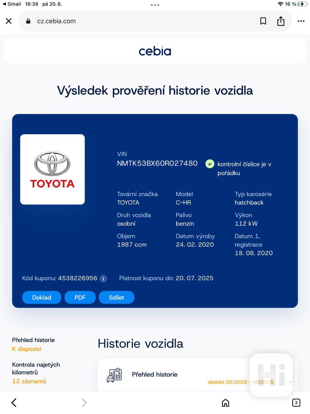 Prodam Toyotu C-HR 2.0 hybrid 184 koní automat - foto 1