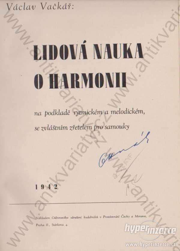 Lidová nauka o harmonii Václav Vačkář 1942 - foto 1
