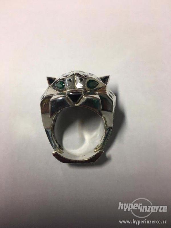 Velmi jedinečný stříbrný pánský prsten Leopard - foto 4