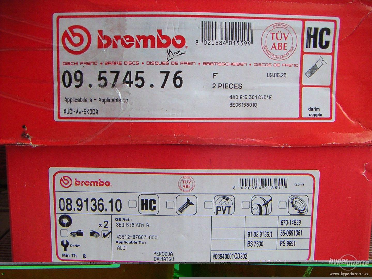 Brembo kotouče a BOSCH destičky na AUDI A4, A6 atd - foto 1