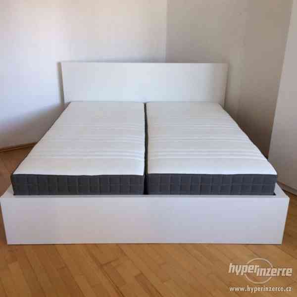 IKEA manželská postel, 180x200cm + matrace - foto 1
