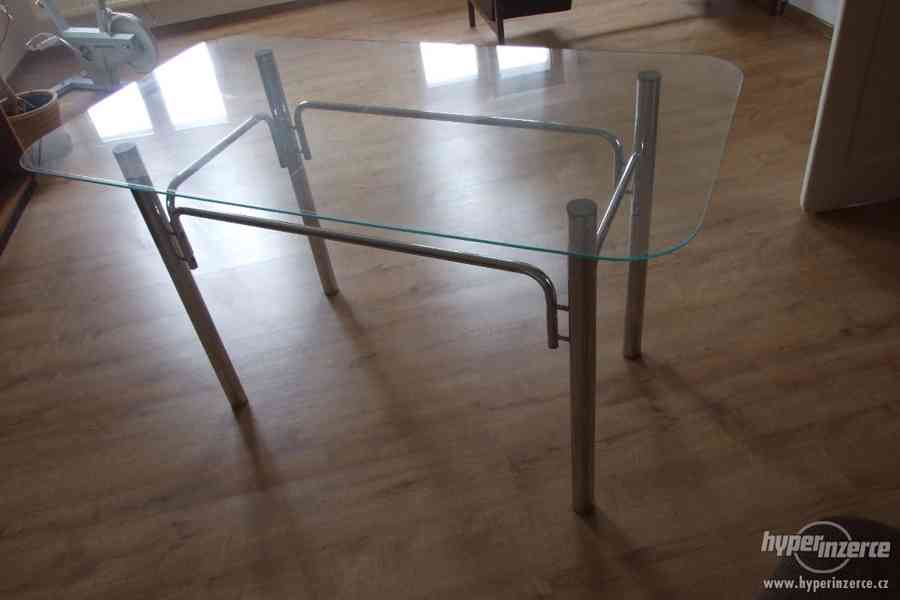 Stůl a 4 židle chrom - foto 2