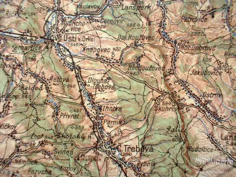 Dvě prvorepublikové mapy - Východní Čechy a Severní Morava - foto 9