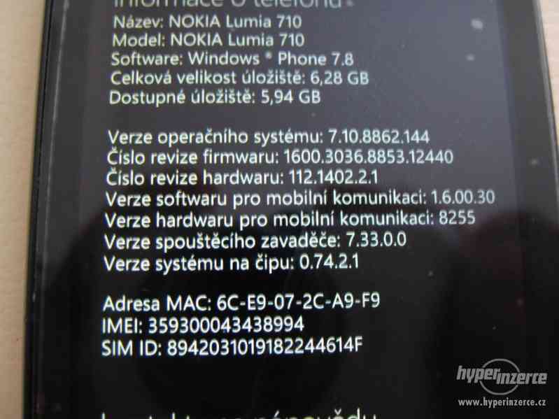 Nokia LUMIA 710 - plně funkční dotykový telefon + dárek - foto 6