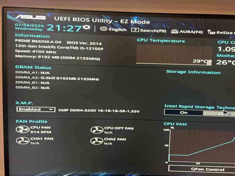 Zánovní Asus Prime B660M + Intel i3-12100F - foto 5