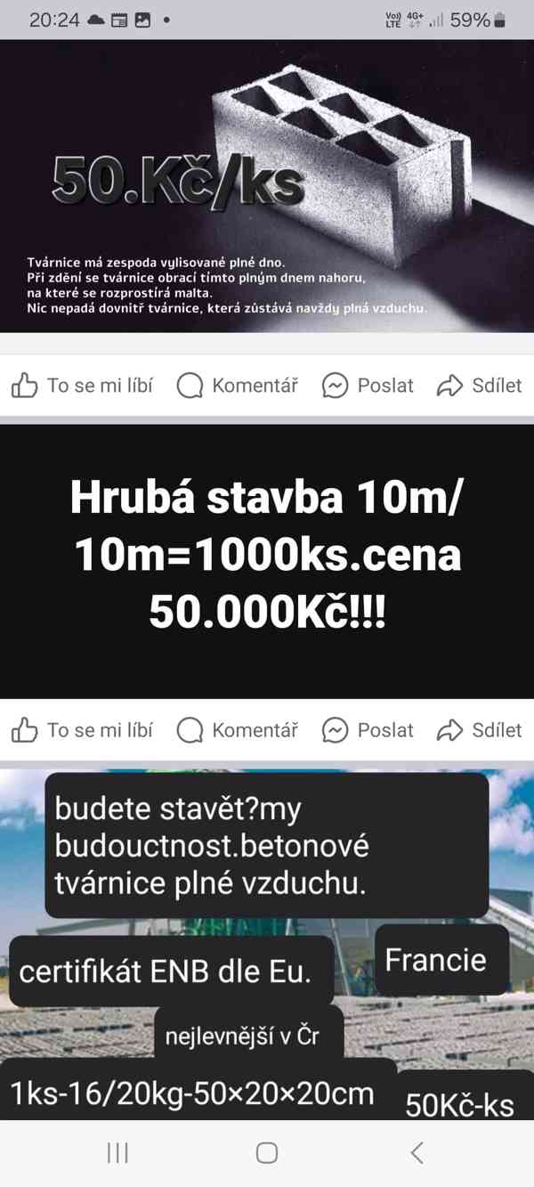 Betonové tvárnice 50Kč/ks - foto 9