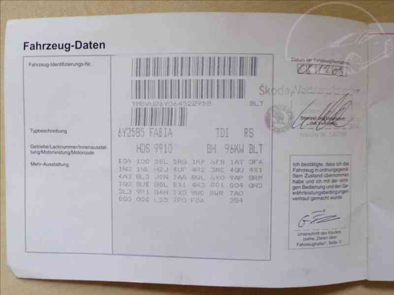 Škoda Fabia 1,9 TDI-96KW RS XENONY - foto 16