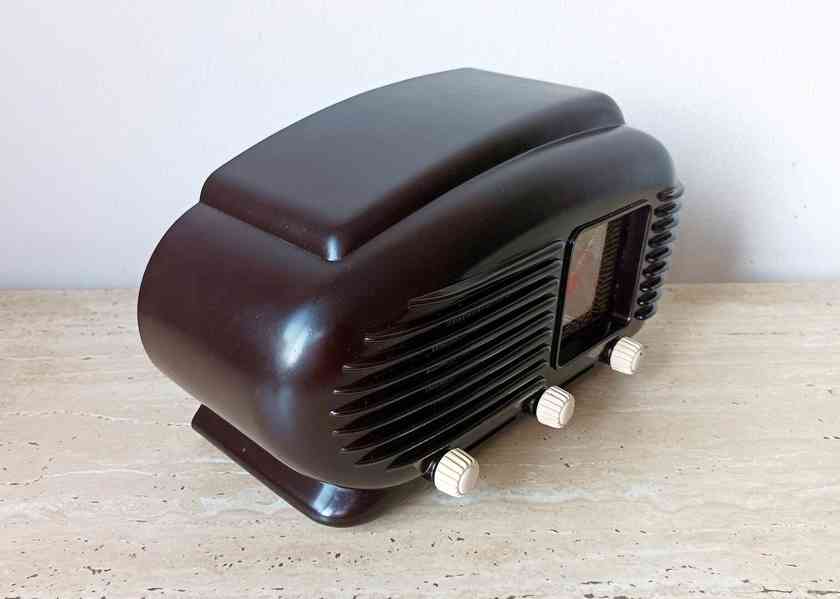 Staré rádio Tesla Talisman 308U, hnědá skříňka, 1953 - foto 3