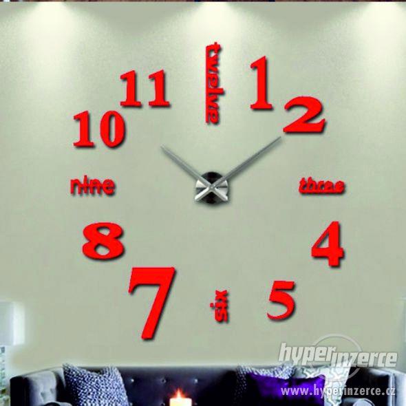 Moderní nástěnné hodiny farebné 3D  130 cm 015S červena - foto 1