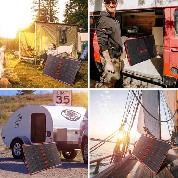 Solární nabíjecí skládací kufr flexibilní 100W pro 12V systé - foto 7