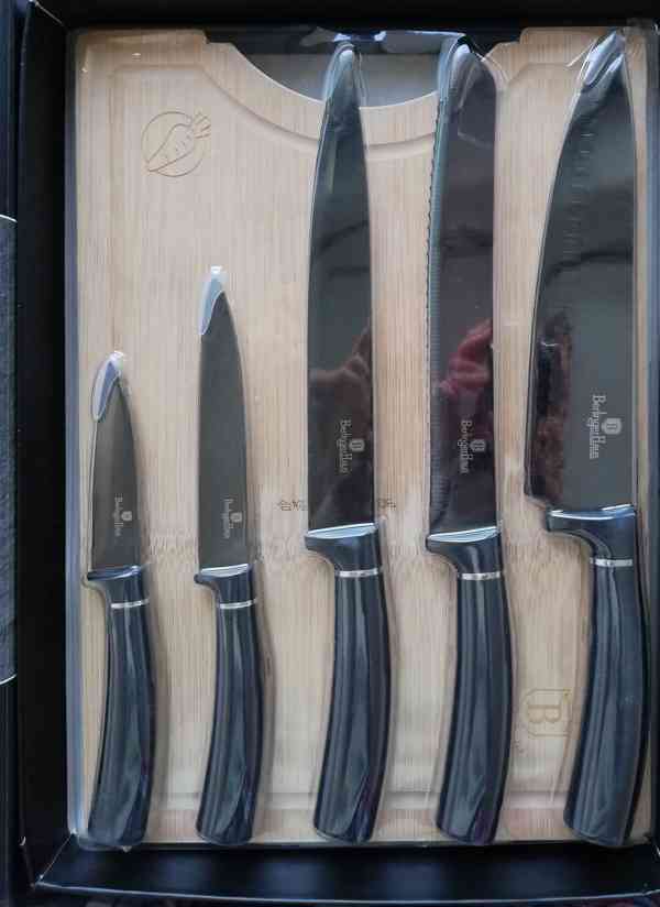 Nože, sada nožů, BERLINGERHAUS, prkénko, 6 kusů, NOVÉ - foto 4
