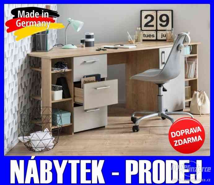 Velký rohový Pc počítačový/psací stůl DUB/ŠEDÁ 180 cm