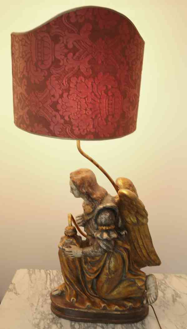 Velká starožitná lampa Anděl - foto 6