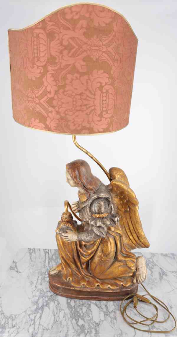 Velká starožitná lampa Anděl - foto 7