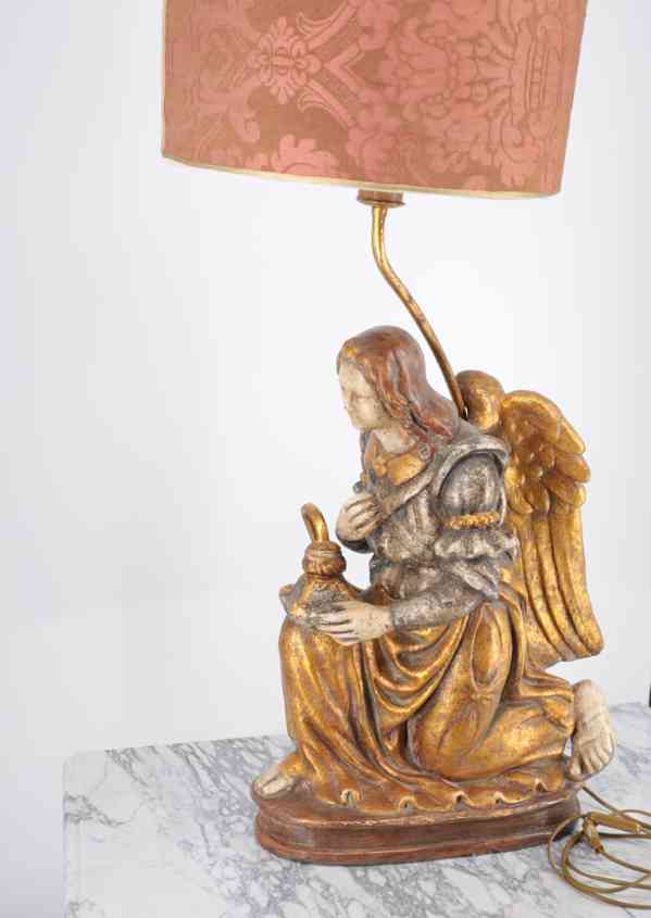 Velká starožitná lampa Anděl - foto 5