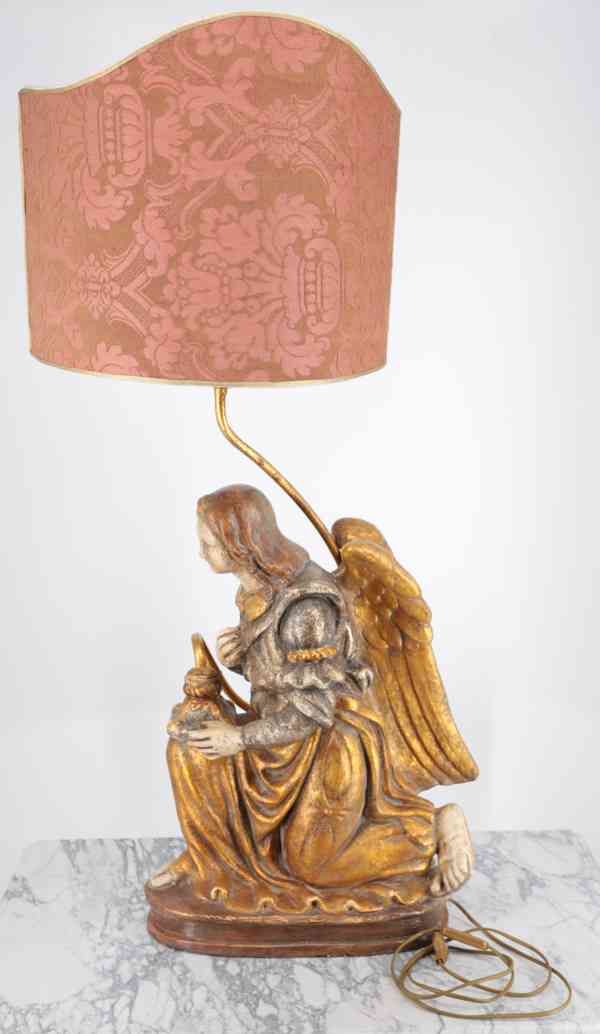 Velká starožitná lampa Anděl - foto 2