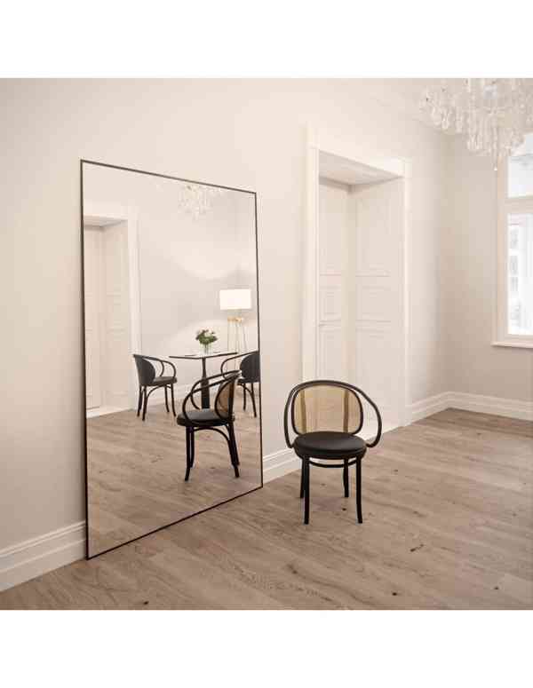 Obdélníkové zrcadlo v minimalistickém černém rámu - 1201