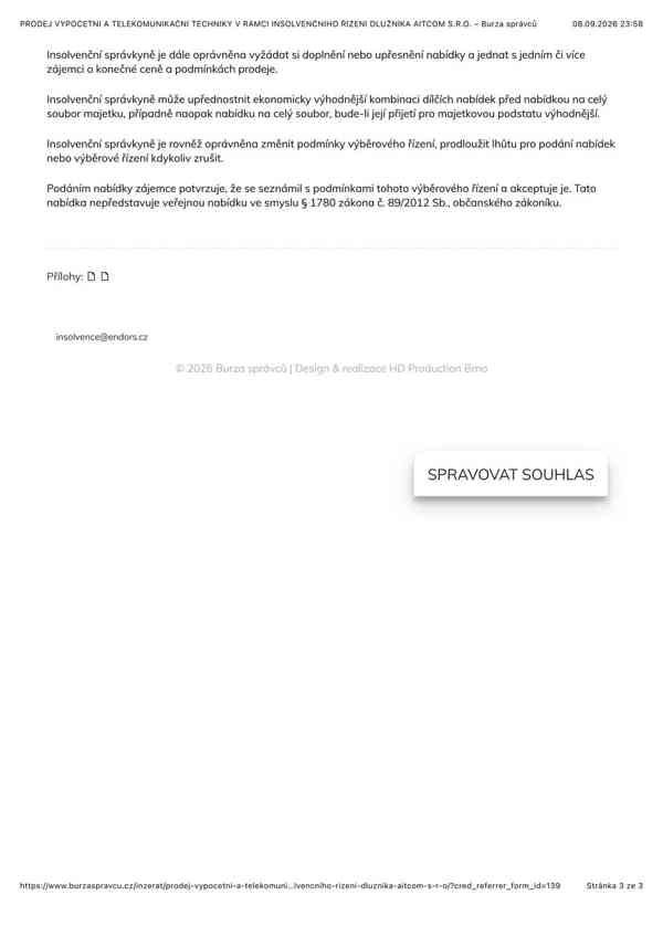 PRODEJ VÝPOČETNÍ A TELEKOMUNIKAČNÍ TECHNIKY V RÁMCI INSOLVEN - foto 5