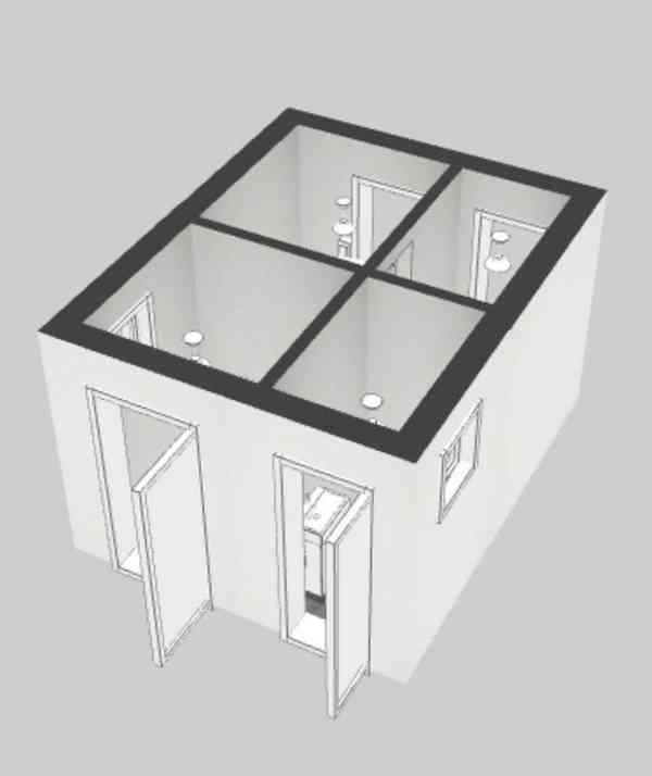 Sanitární kontejnerový pavilon s toaletou, čtyřlůžkový pokoj - foto 11