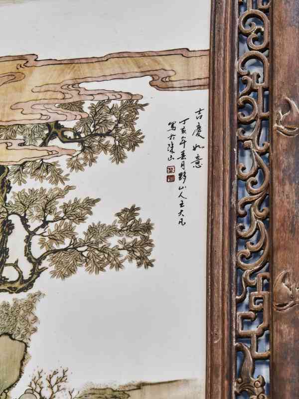 Čínský porcelánový panel s malbou dětí - foto 7
