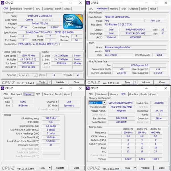 ASUS P5Q + CORE 2 DUO E6750 + 8GB DDR2 – funkční komplet - foto 7