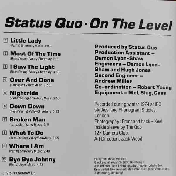 CD - STATUS QUO / On The Level - foto 2