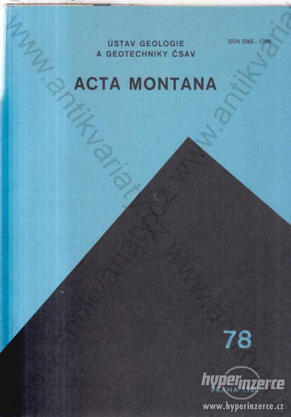 [Geologie] Acta montana, č. 78, září 1988 - foto 1