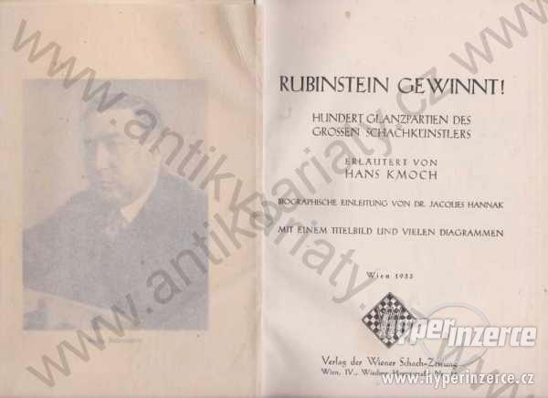 Rubinstein Gewinnt! Hans Kmoch 1933 - foto 1