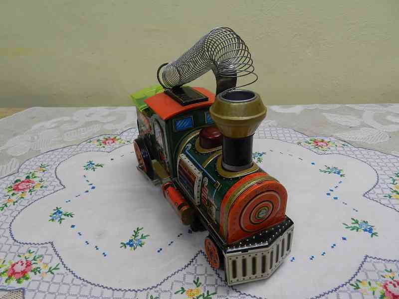 Stará plechová Mašinka Lokomotiva Billy Locco Japonsko - foto 5