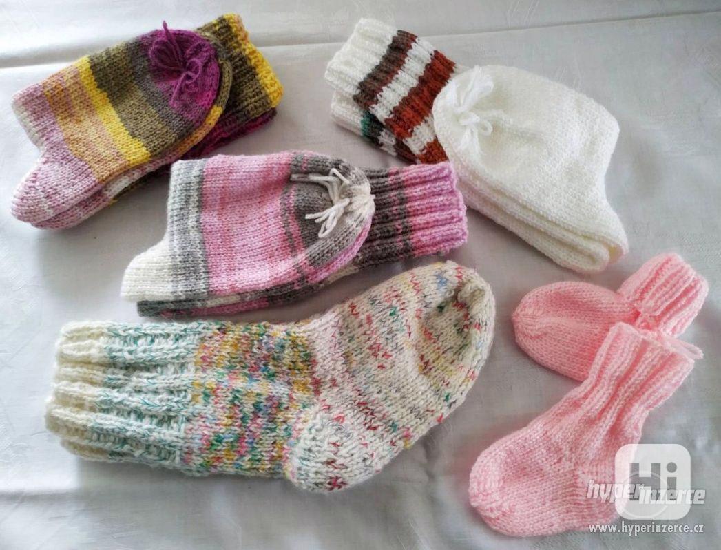 Ručně pletené teplé (příze) ponožky. - foto 1