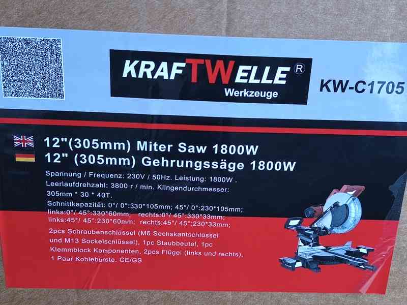 Prodám VELKOU NEPOUŽITOU pokosovou pilu s posuvem KRAFTWELLE - foto 9