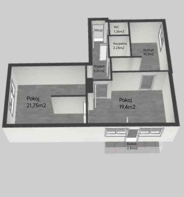 Byt 61m2 na prodej u Kolonády, Poděbrady - foto 7