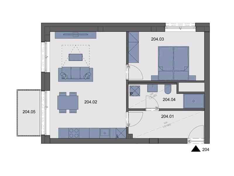 Moderní byt 2+kk s balkonem v blízkosti přírody na Praze 9 v projektu Zelené kaskády. - foto 6